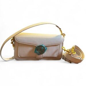 Genuine Leather Handbag With 2 Straps